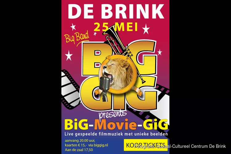 Zaterdag 25 mei a.s. in De Brink Obdam: BiG-Movie-GiG met muziek uit films en tv-series