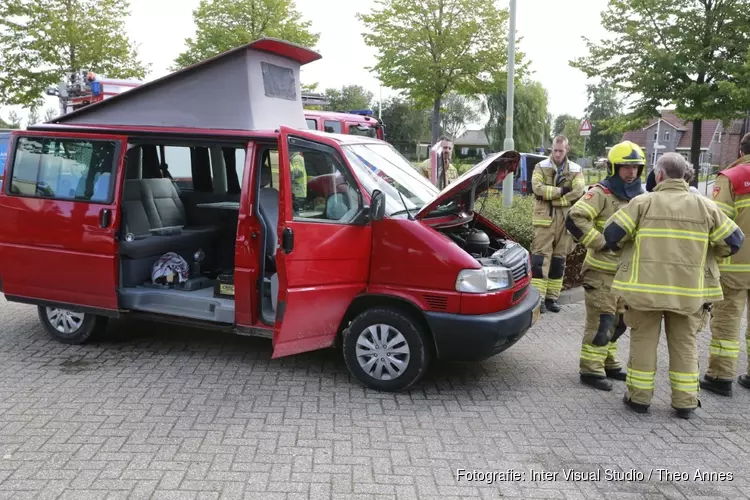 Camper dreigt in brand te vliegen