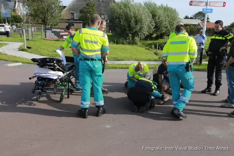 Wielrenner ten val: traumaheli ter plekke