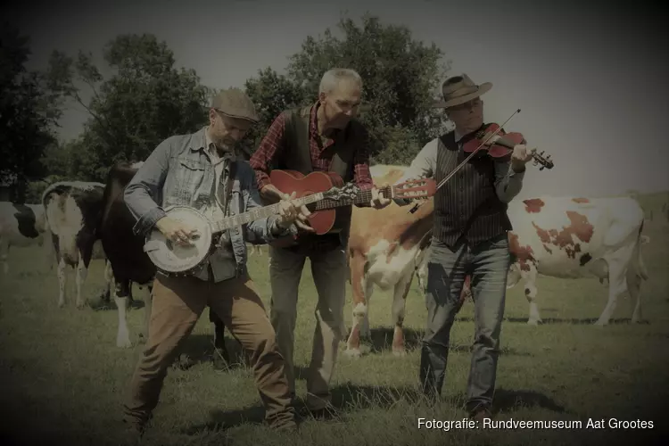 Ruud Spil speelt met zijn cowband in het Rundveemuseum