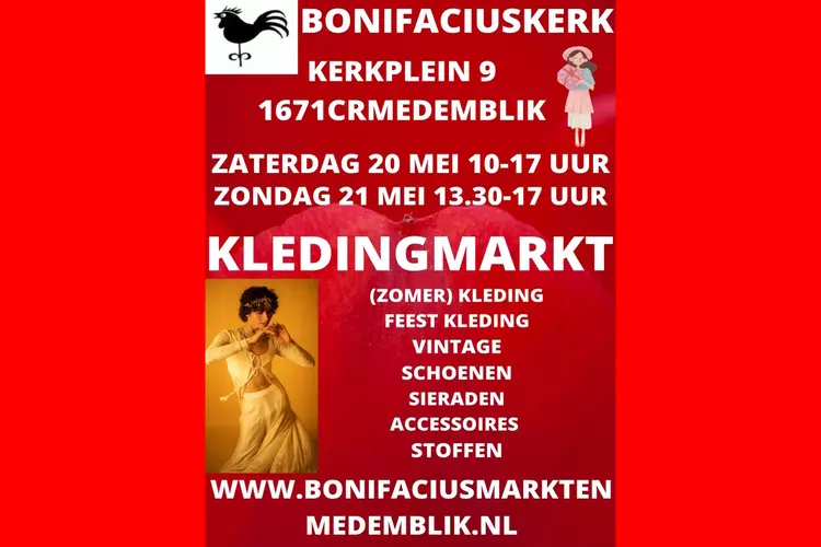 Kledingmarkt in Bonifaciuskerk op 20 en 21 mei
