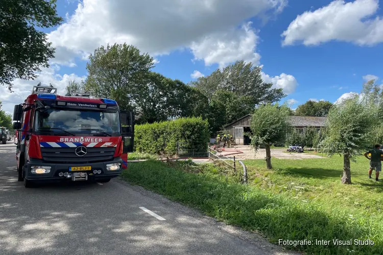 Brand in landbouwschuur in Venhuizen