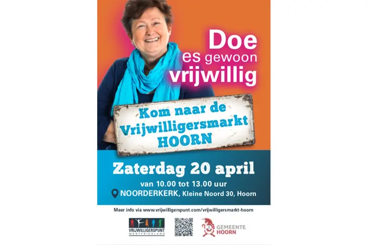 Op zoek naar vrijwilligerswerk? Kom naar de Vrijwilligersmarkt Hoorn