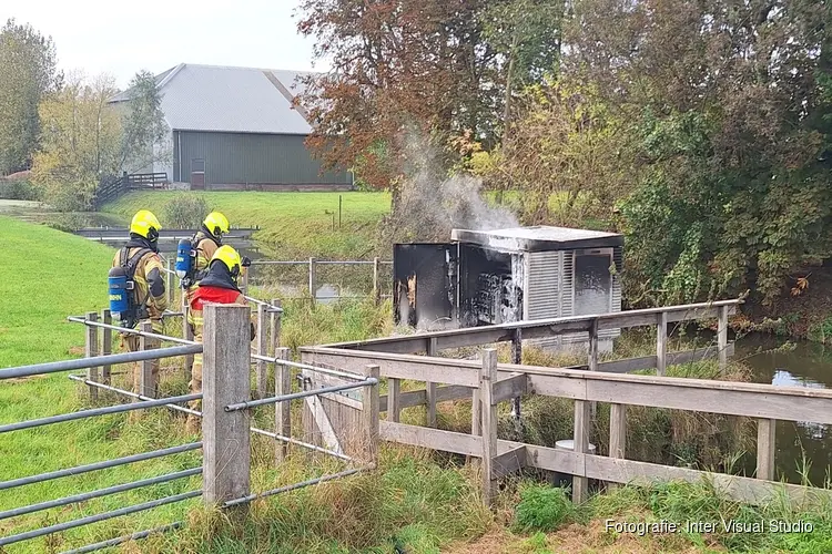 Stroomstoring door brand in stroomhuisje in Hoogwoud