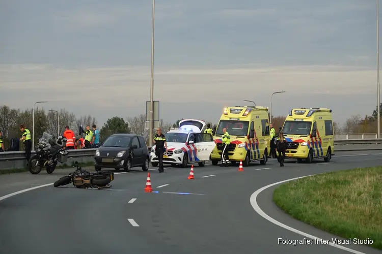 Dodelijk ongeluk met motor op oprit N307 bij Hoorn